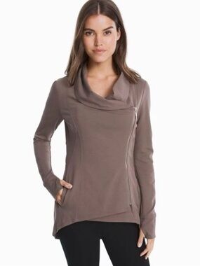 Women’s WHBM Asymmetric Cowl Neck Sweater - Taupe/Brown - Size 6